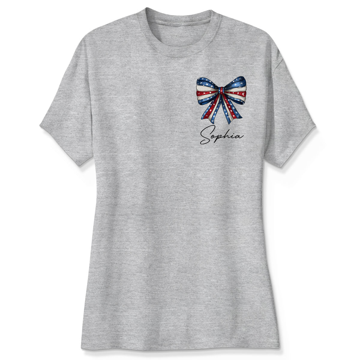 Coquette American Girl 4th Of July Independence Day Bow Personalized Shirt