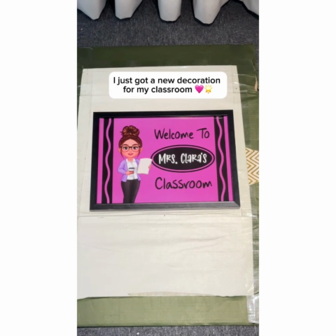 Teacher Crayon Welcome To Classroom Personalized Poster| Back To School Gift, Classroom Decoration