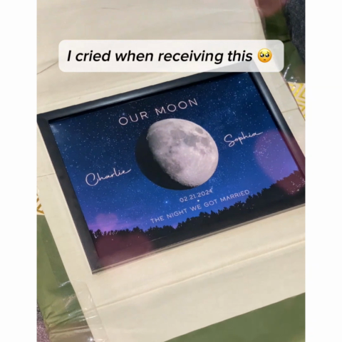 Our Moon Couple Gift Moon Phase Art Anniversary for Wife, Gift for Husband Wedding Anniversary - Personalized Poster - Gift For Husband Dad Grandpa