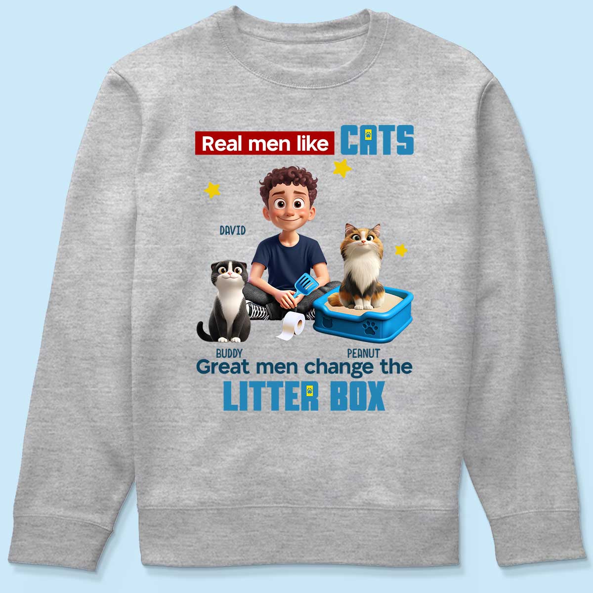 Cat Dad Change The Litter Box Personalized Shirt, Funny Father's Day gift