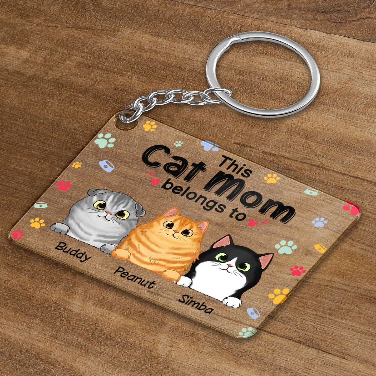 This Cat Dog Dad Mom Belongs To Personalized Acrylic Keychain
