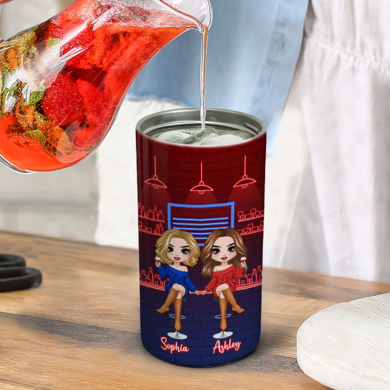 Doll Besties Sisters Drinking Partners Personalized 4 In 1 Can Cooler