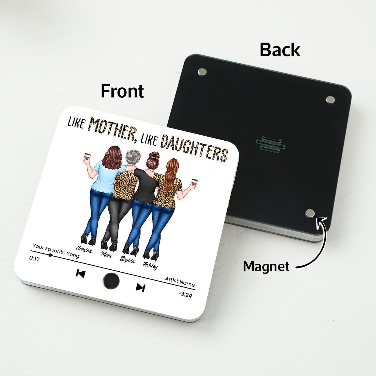 Mother Daughter Bond Can't Be Broken Personalized Music Fridge Magnet, Gift for Mom for Daughter