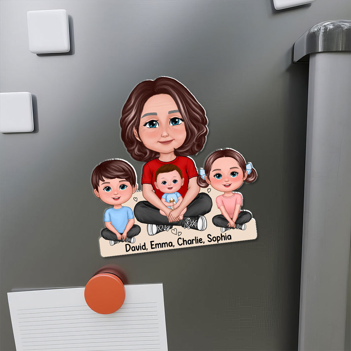 Grandma & Grandkid Crossed Legs Home Decor Gift For Grandma Personalized Acrylic Fridge Magnet