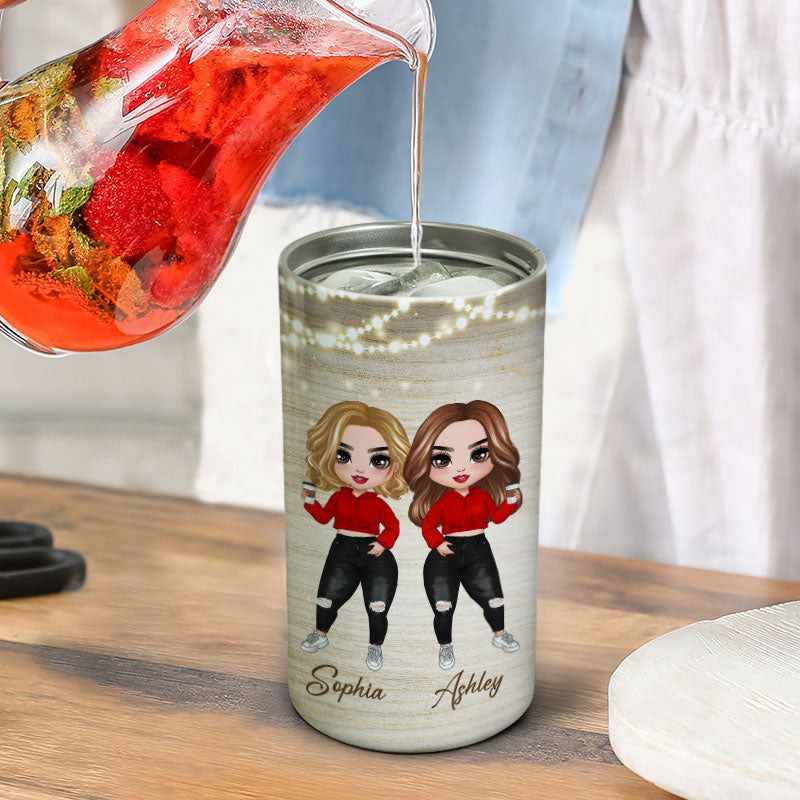 Bestie Sister Nutrition Fact Perfect Gift For Best Friends Personalized Multi-use Tumbler 4 In 1 Can Cooler