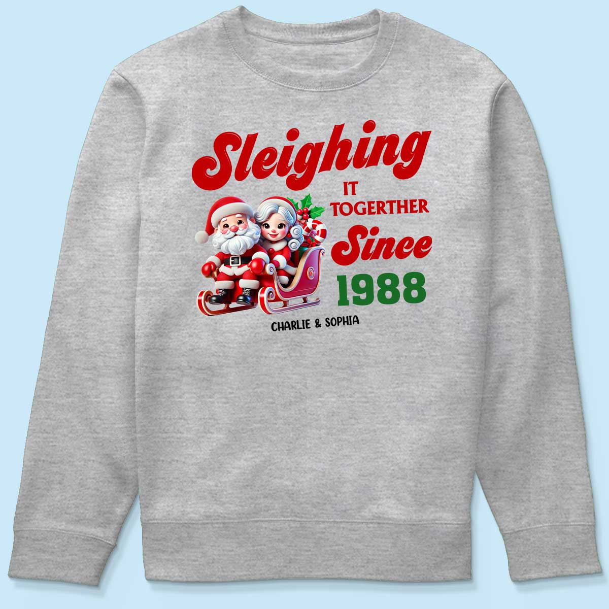 Personalized Couples Christmas T-shirt, Custom Holiday Tee, Couple Matching, His and Hers Couple Shirts, Santa and Mrs. Claus Together Since