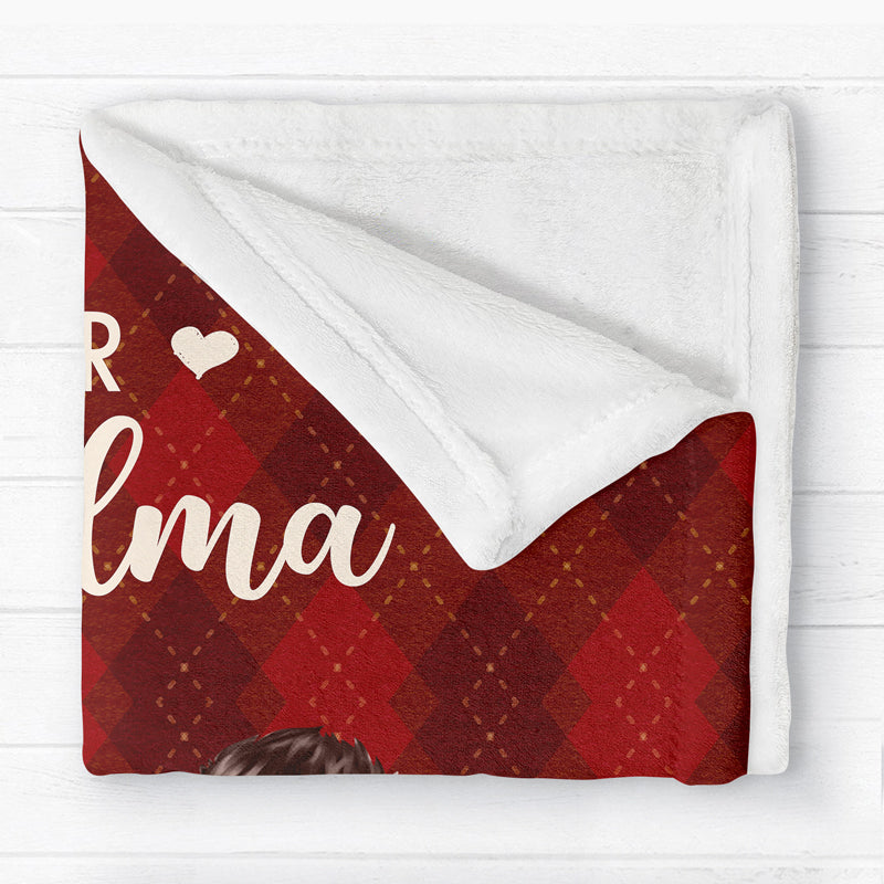 To Grandma Hug This Blanket When Miss Us Cute Doll Kids Personalized Blanket