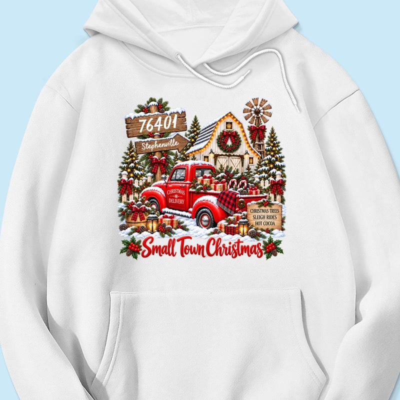 Custom Zip Code Small Town Christmas - Personalized Shirt - Trendy Christmas Holiday Tee, Town Pride