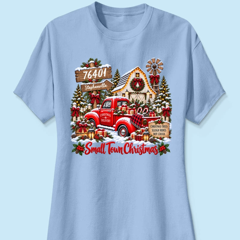 Custom Zip Code Small Town Christmas - Personalized Shirt - Trendy Christmas Holiday Tee, Town Pride