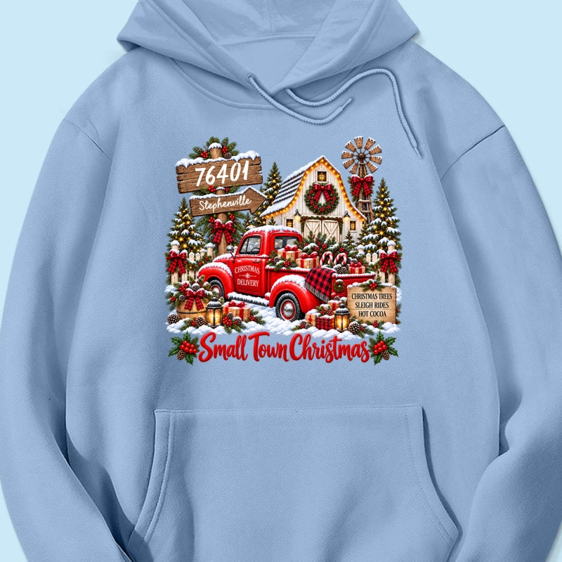 Custom Zip Code Small Town Christmas - Personalized Shirt - Trendy Christmas Holiday Tee, Town Pride