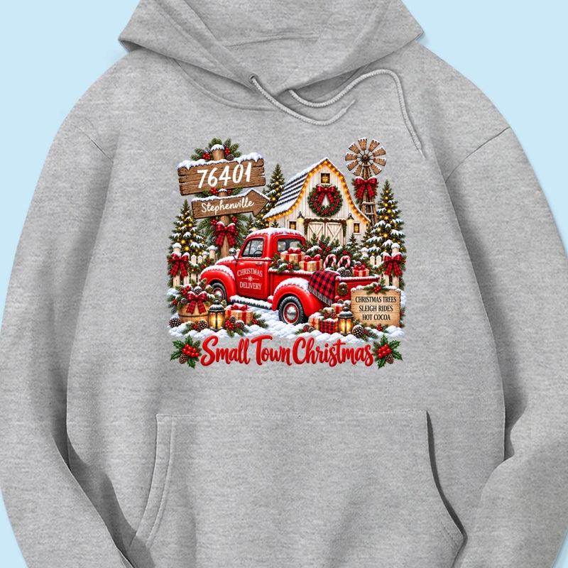 Custom Zip Code Small Town Christmas - Personalized Shirt - Trendy Christmas Holiday Tee, Town Pride