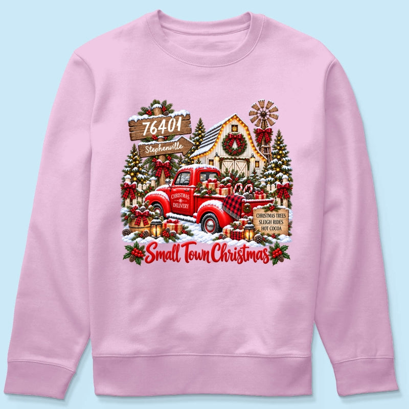 Custom Zip Code Small Town Christmas - Personalized Shirt - Trendy Christmas Holiday Tee, Town Pride