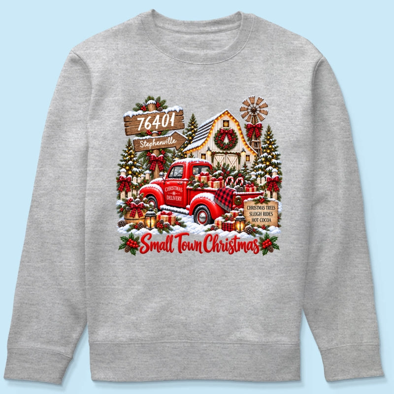 Custom Zip Code Small Town Christmas - Personalized Shirt - Trendy Christmas Holiday Tee, Town Pride