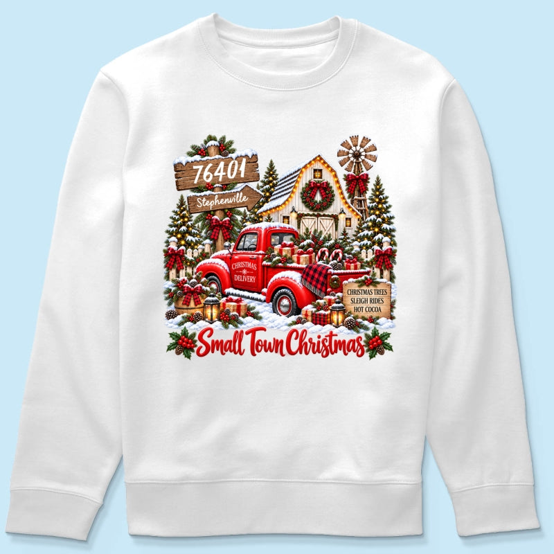 Custom Zip Code Small Town Christmas - Personalized Shirt - Trendy Christmas Holiday Tee, Town Pride