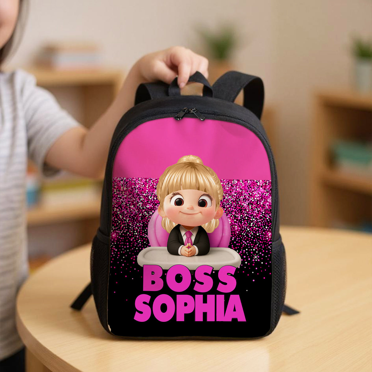 Kid Baby Boss Personalized Backpack, Toddler Elementary Kids Backpack, Back to School Backpack for Boys, Girls