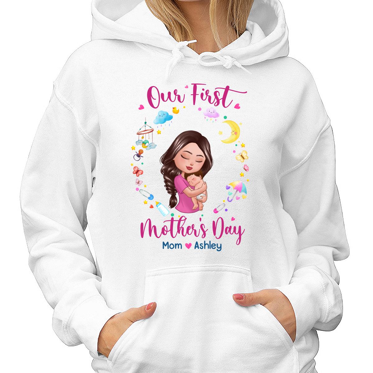 Doll Mom Holding Baby Our First Mother‘s Day Together Personalized Shirt