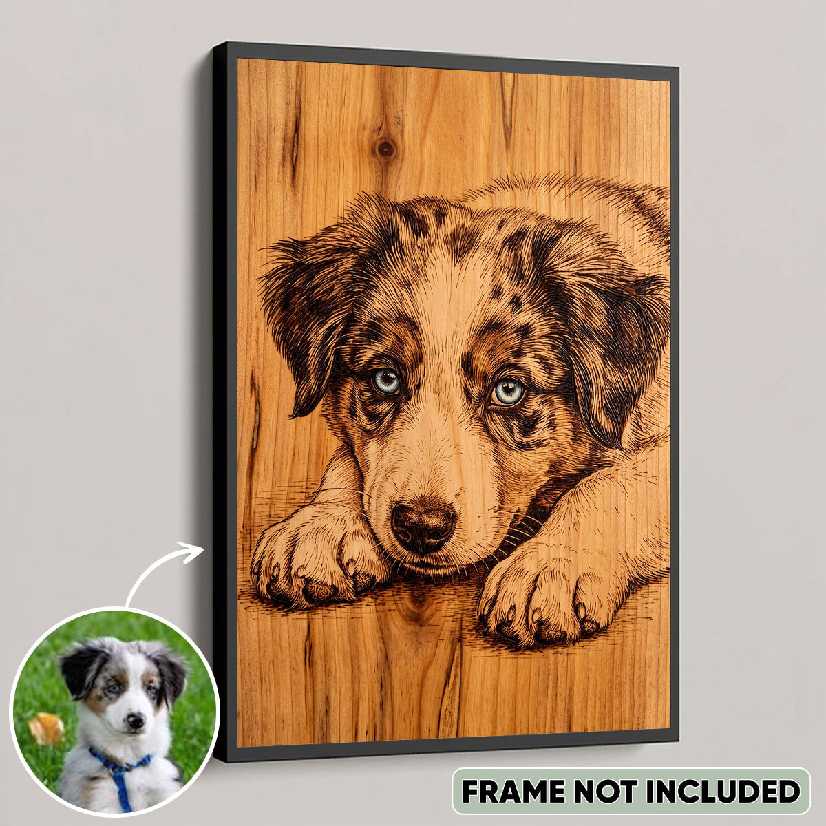 Custom Pet Portrait from Photo - Personalized Poster - Heartfelt Memory Sympathy Gift for Dog Cat Lovers