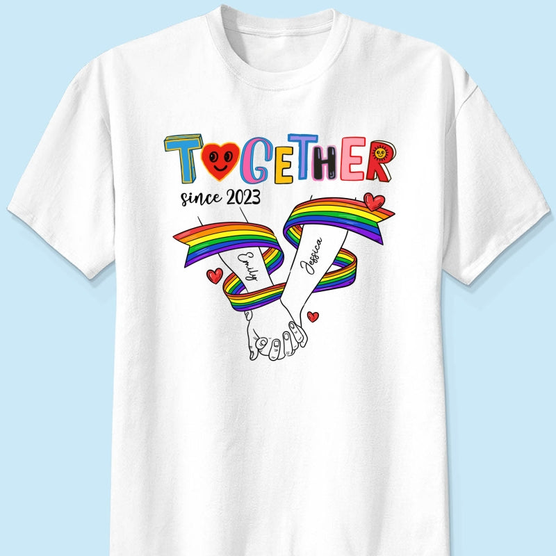 Together Since LGBT Couple Hand In Hand Personalized Shirt, Pride Month
