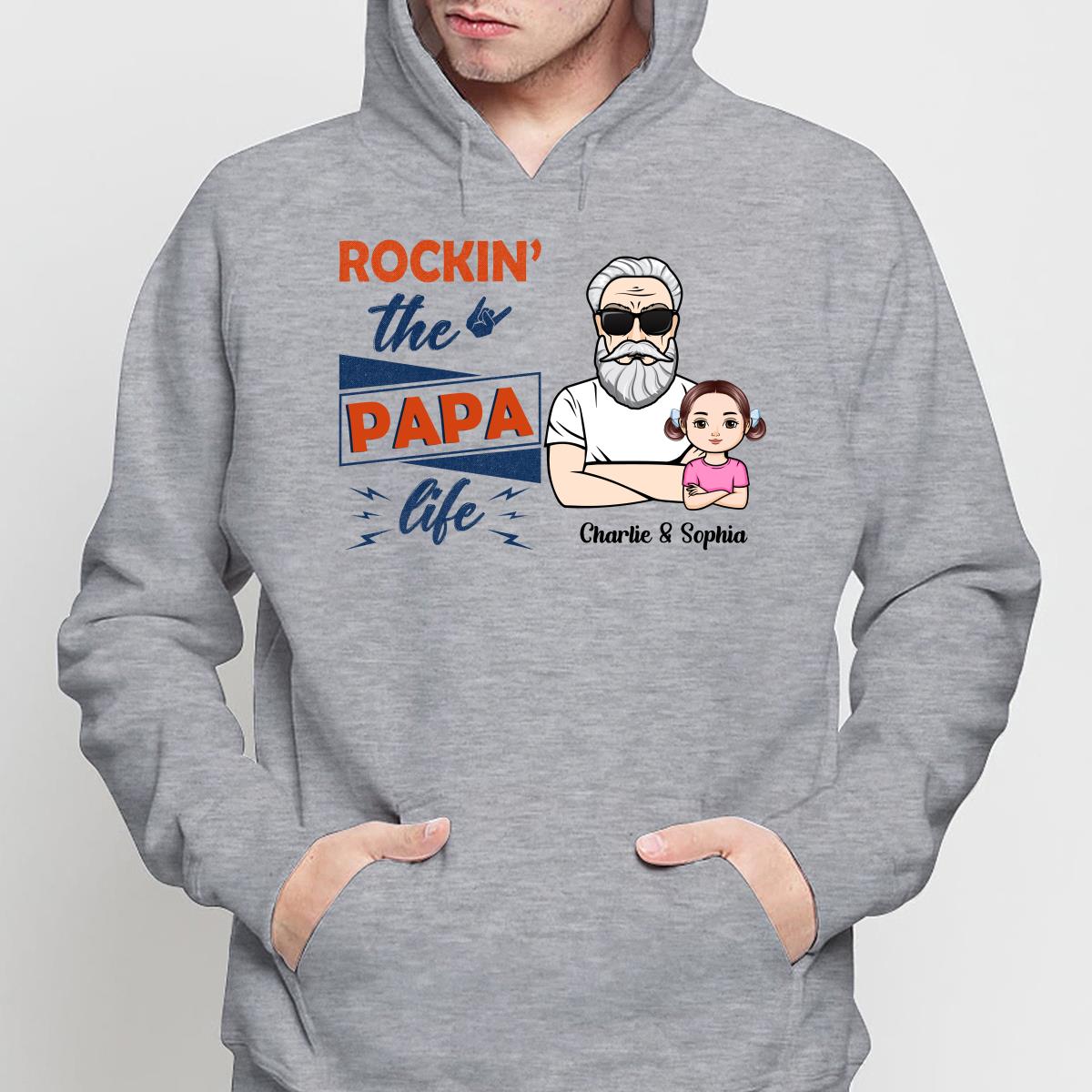Rockin‘ The Dad Grandpa Life Crossed Arm Personalized Shirt