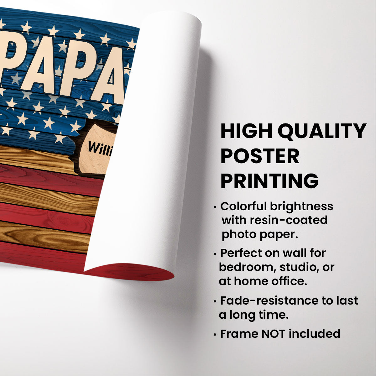 Grandpa Dad Nation Flag Fist Bump Personalized Poster, Gift For Grandpa, Dad