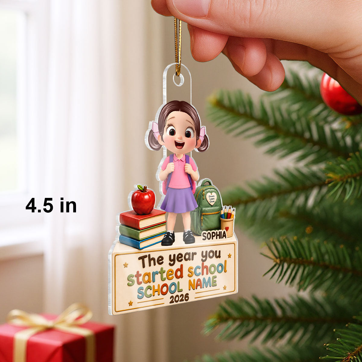 The Year You Started School - Personalized Acrylic Ornament - First Day of School Keepsake, School Starter Gift For Little Boy, Girl