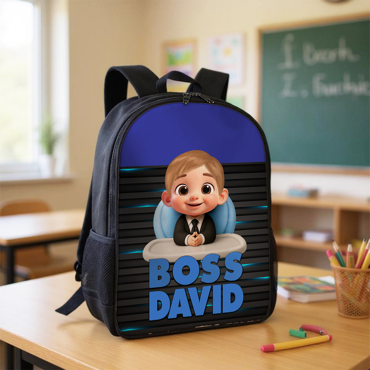 Kid Baby Boss Personalized Backpack, Toddler Elementary Kids Backpack, Back to School Backpack for Boys, Girls