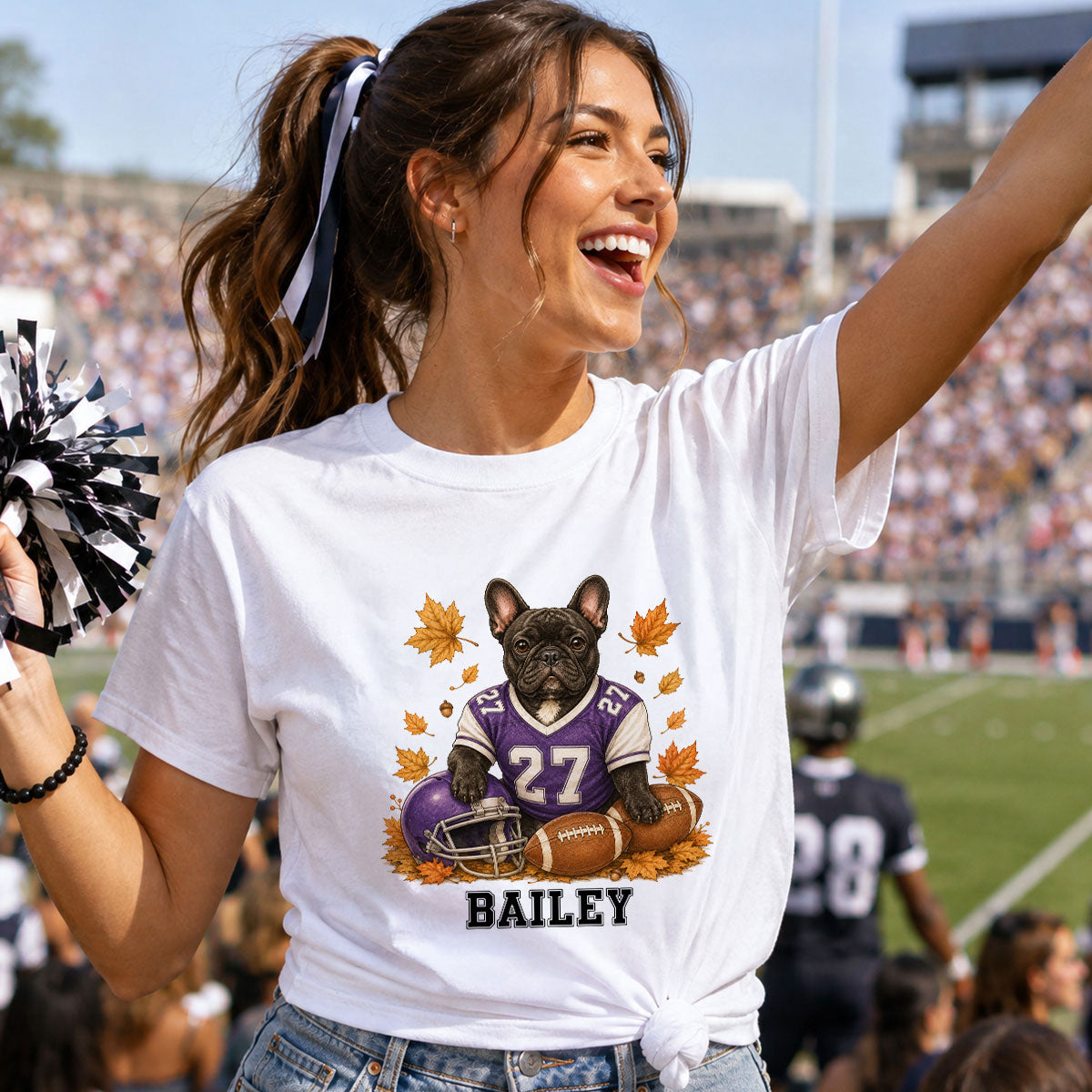 Trending Football Dog Cat Upload Photo - Personalized Shirt - Fall Season Gift For Man, Woman