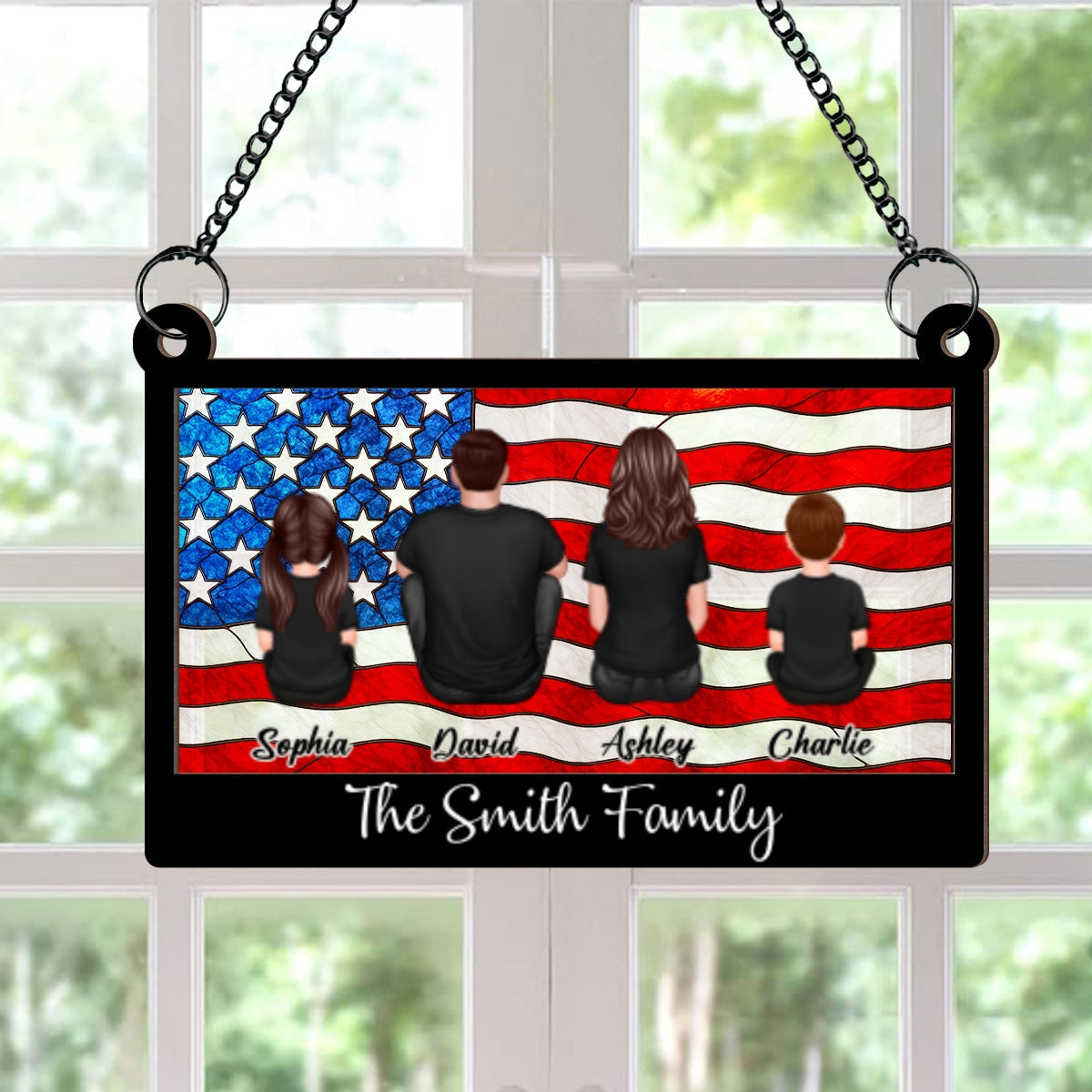 Nation Flag 4th Of July Personalized Suncatcher