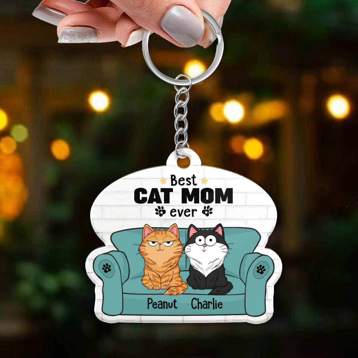 This Is Our Couch Funny Cat Expressions Personalized Acrylic Keychain