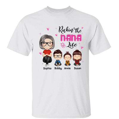 Rockin‘ Grandma Life Doll Grandma Grandkids Watercolor Style Personalized Shirt