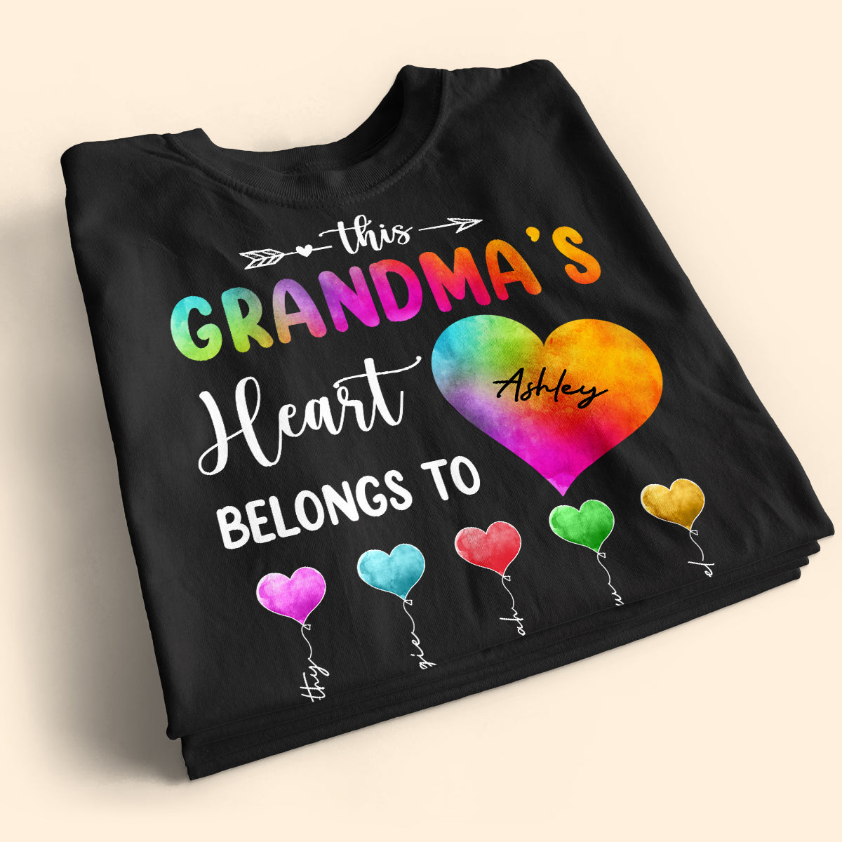 Colorful Patterned This Grandma Heart Belongs To Personalized Shirt