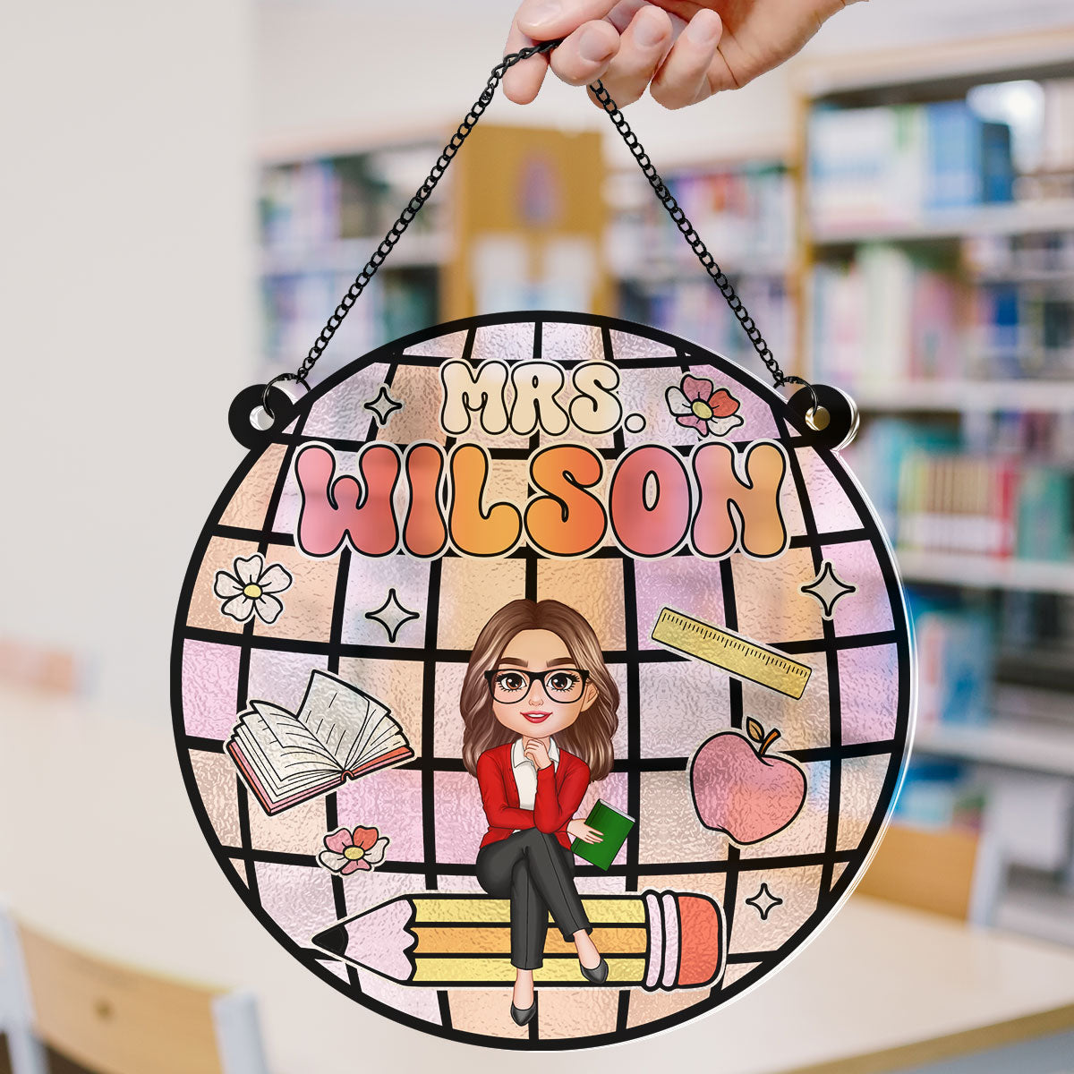 Teacher Classroom Personalized Suncatcher, Classroom Decor