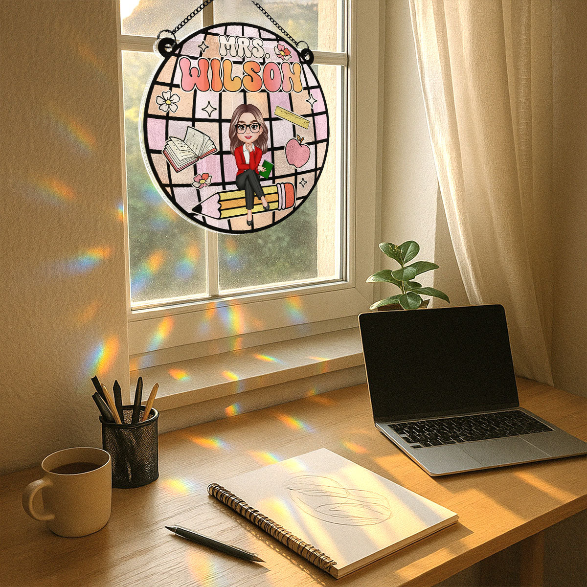 Teacher Classroom Personalized Suncatcher, Classroom Decor
