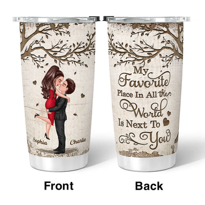 Favorite Place In The World Couple Kissing Personalized Tumbler
