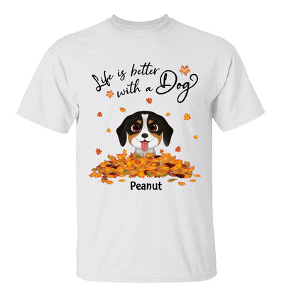 Dogs In Fall Season Leaves Pile Personalized Shirt