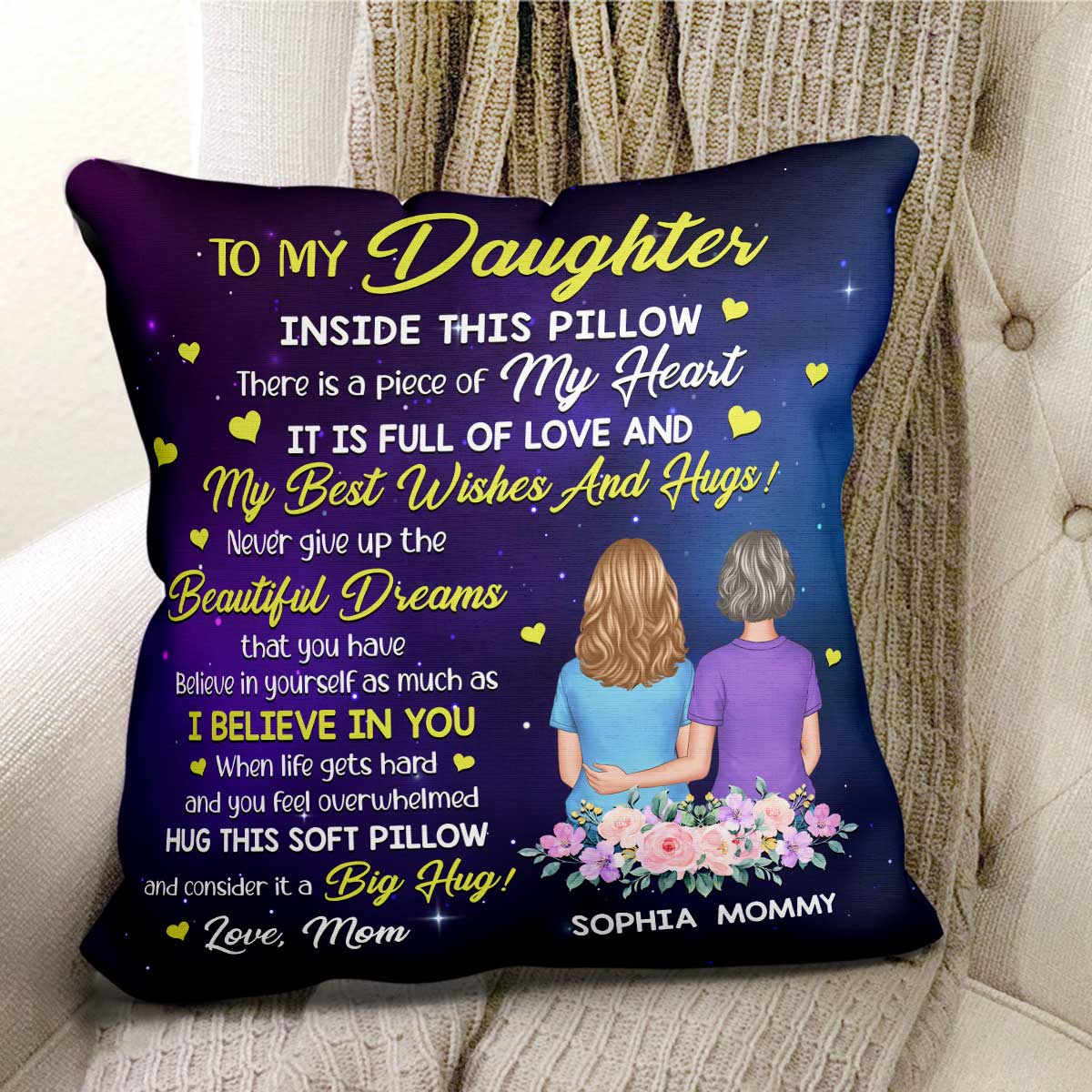 To My Daughter Son Hug This Pillow When You Feel Overwhelmed Personalized Pillow