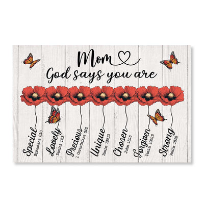 God Says You Are Gift For Mom Grandma Personalized Horizontal Poster