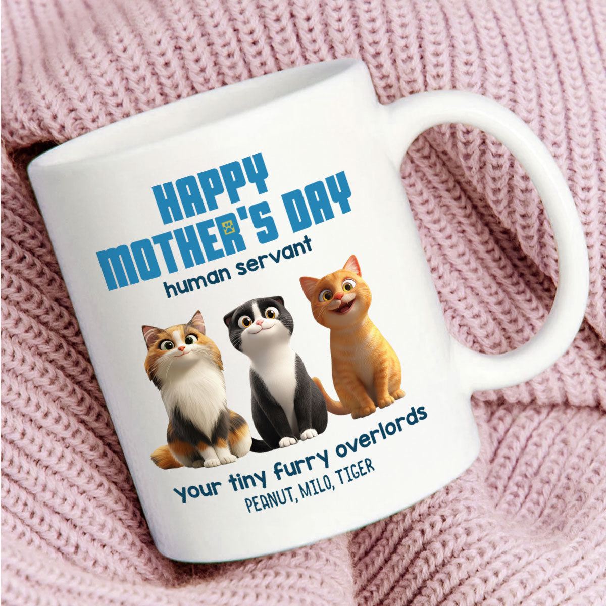 Happy Mother's Day Human Servant - Personalized Mug - Unique Gift for Cat Moms