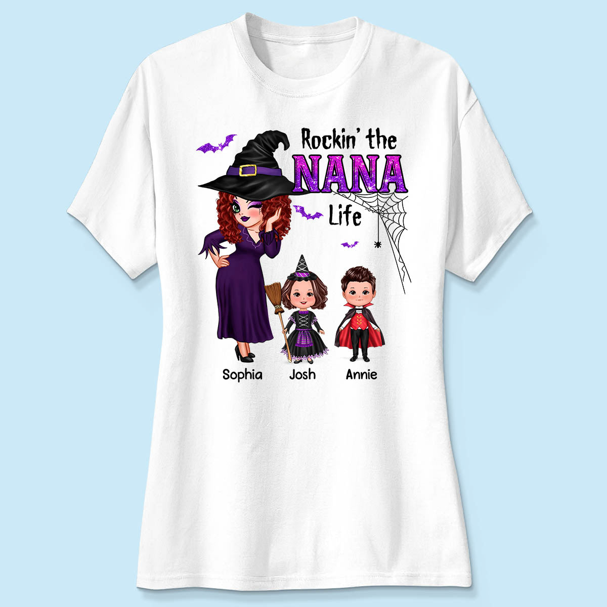 Pretty Grandma Halloween Rockin‘ The Grandma Mom Auntie Life Personalized Shirt