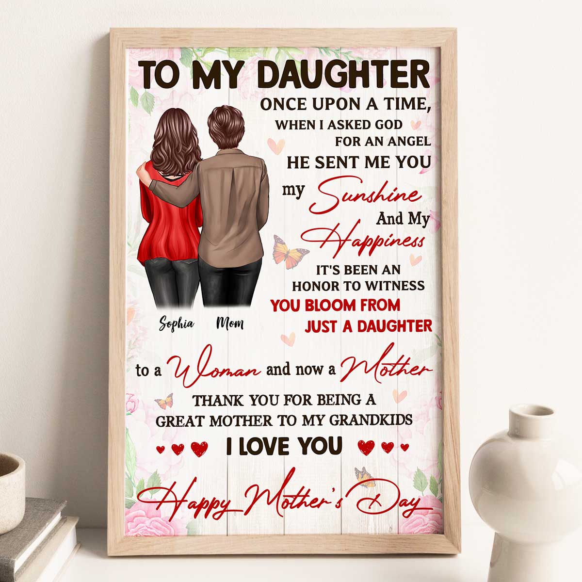 Watching You Be A Mom Happy Mother's Day From Mom Personalized Poster, Gift For Daughter