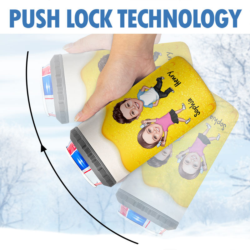 From The Reasons You Drinks Caricature Kids Personalized 4 In 1 Can Cooler