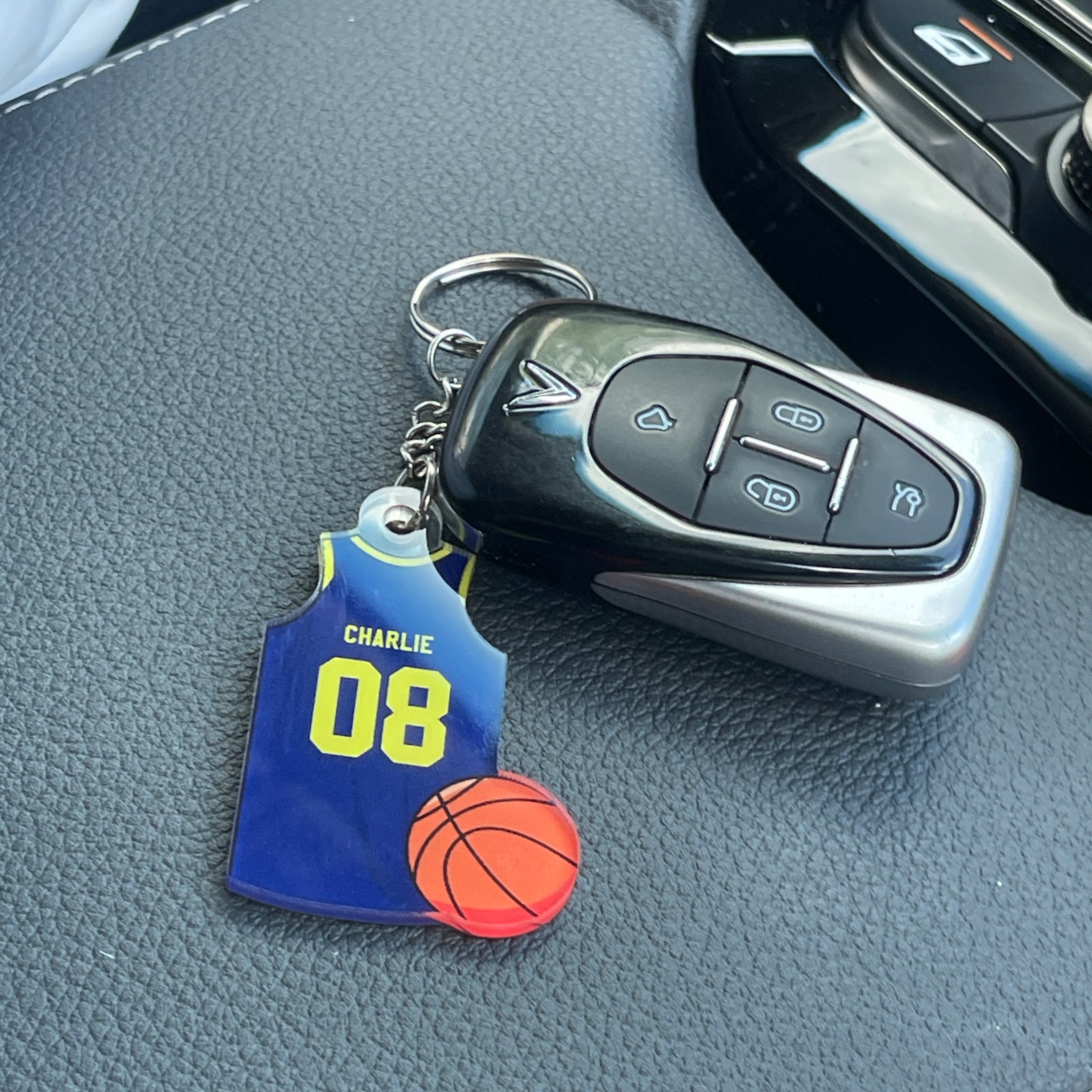 Basketball Jersey Gift For Son, Husband, Him Personalized Acrylic Keychain
