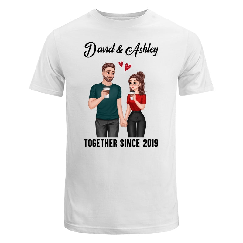 Cartoon Couple Hand In Hand Together Since Personalized Shirt