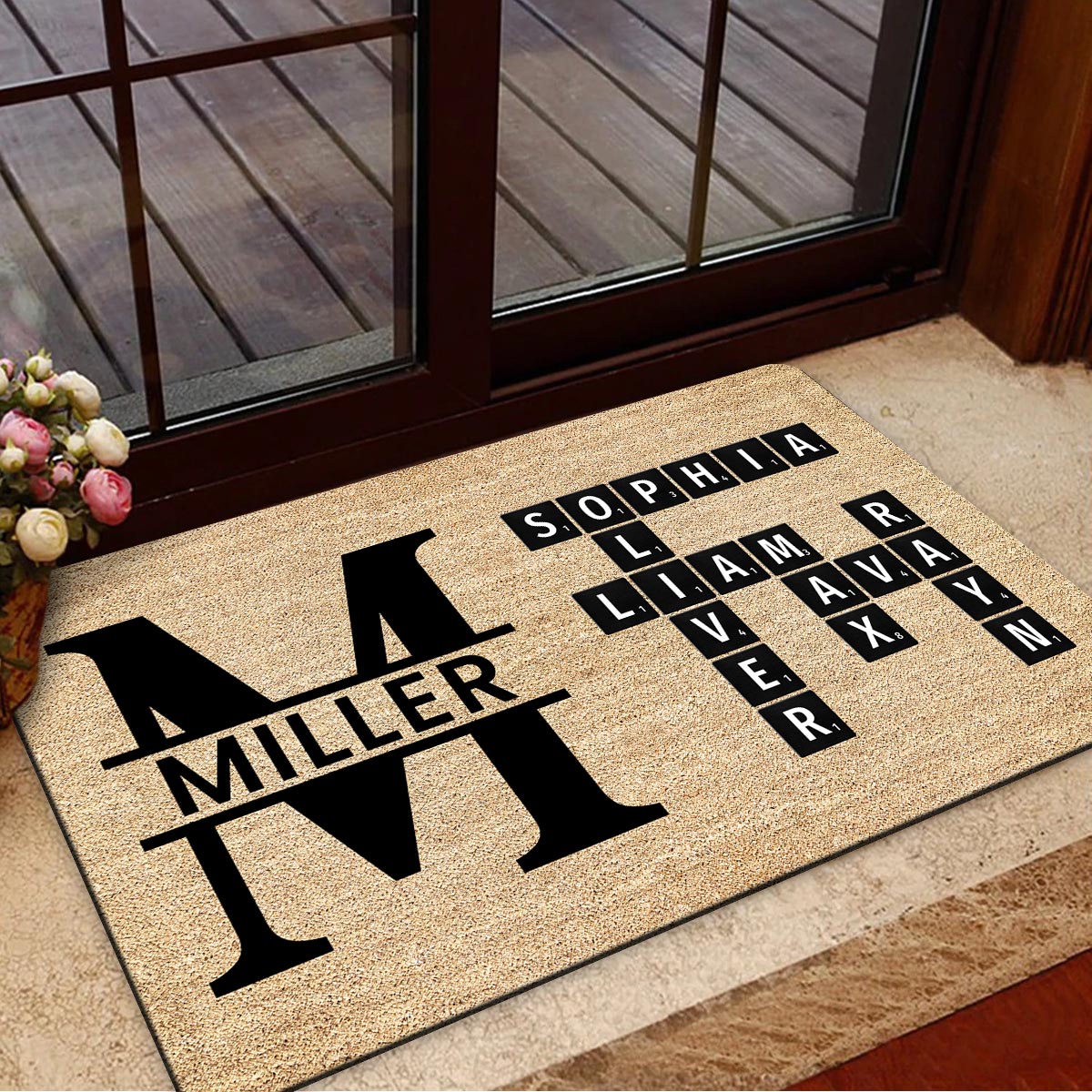 Family Crossword Art Created In A Moment Treasured Forever Personalized Doormat