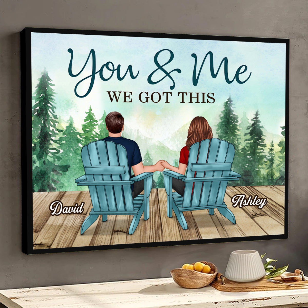 Forest Landscape Back View Couple You & Me We Got This Personalized Horizontal Poster