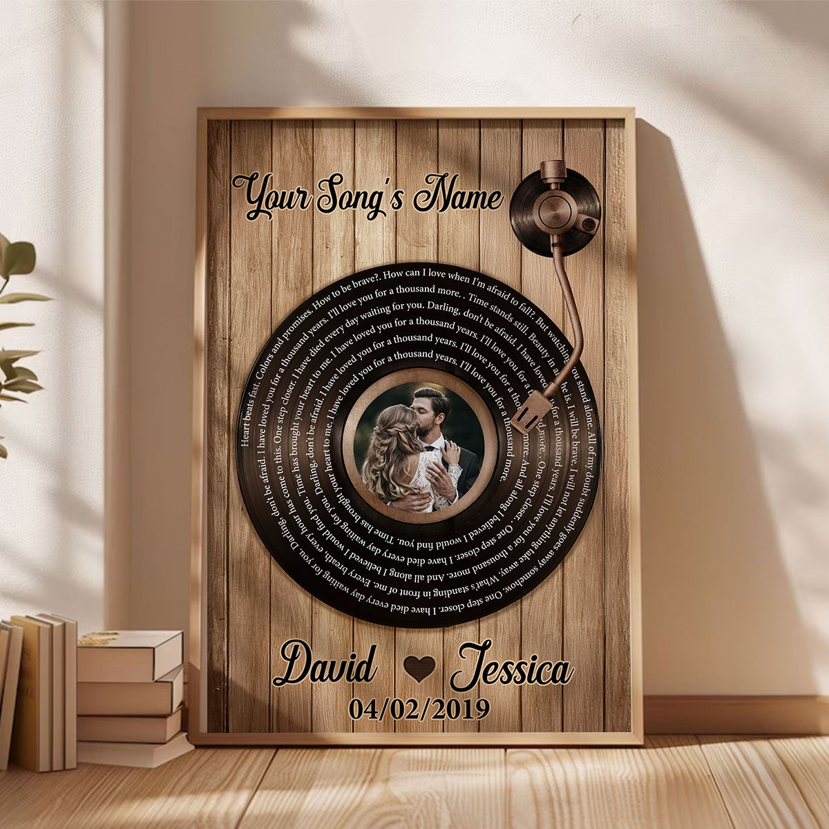Upload Photo Vinyl Record Custom Song Lyrics Personalized Poster, Anniversary Wedding  Gift For Her, For Him, For The Couple