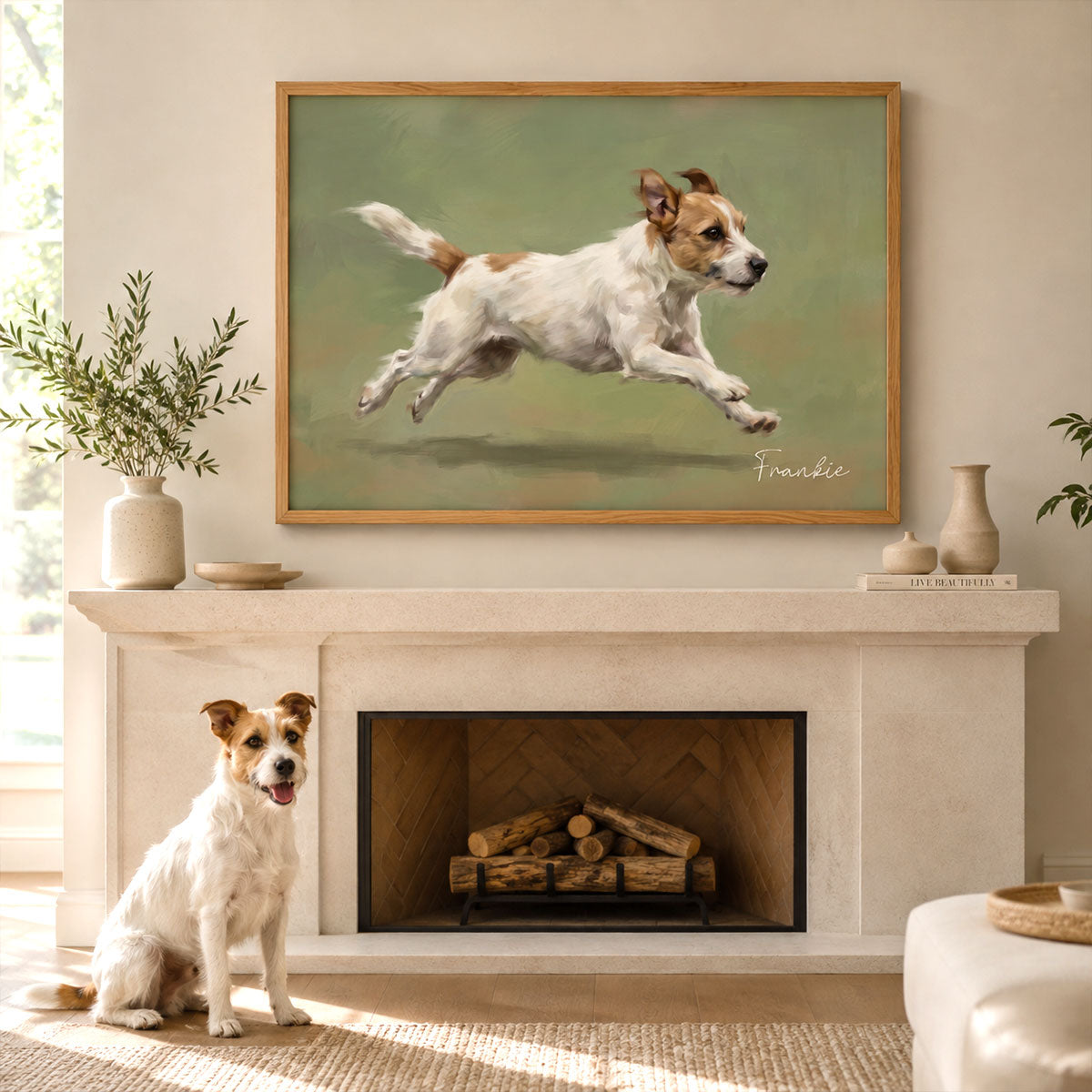 Dog with Zoomies From Your Pet Photo - Personalized Poster - Unique Pet Art Decor Gift For Dog Lover
