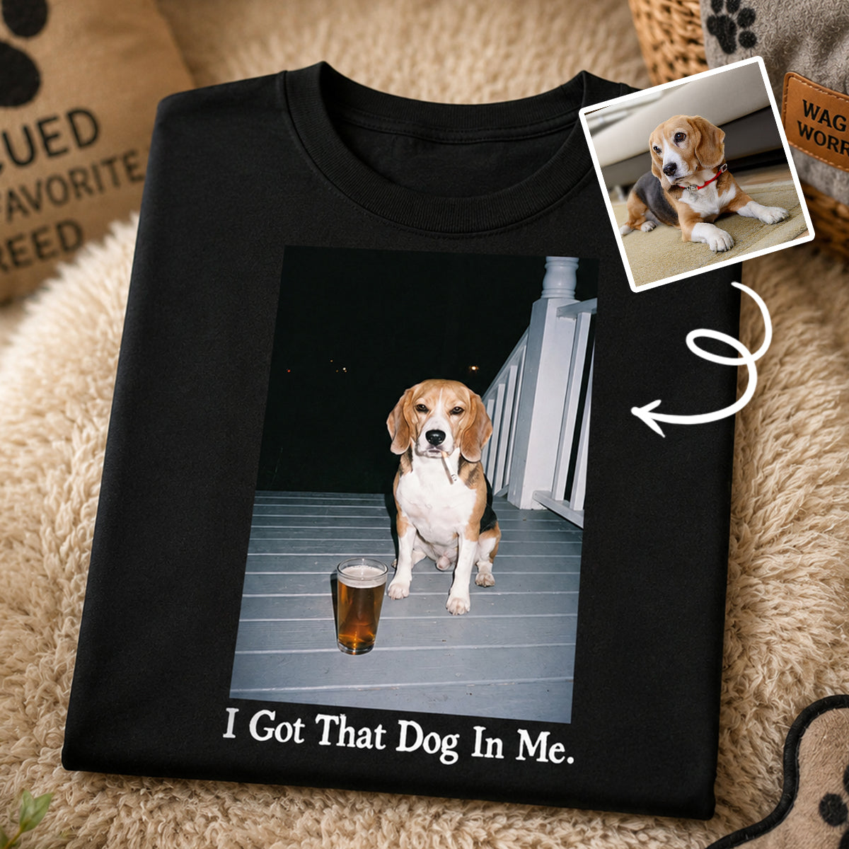 I Got That Dog In Me Custom Dog Photo - Personalized Shirt - Smoking Dog Tee, Weird Pet Gift