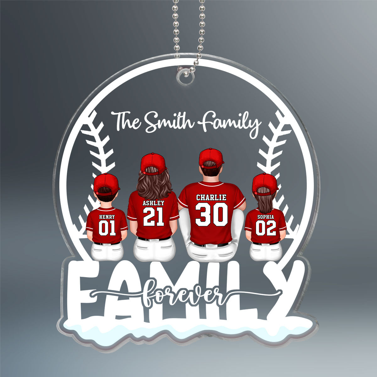 Baseball Family Team Personalized Christmas Acrylic Ornament
