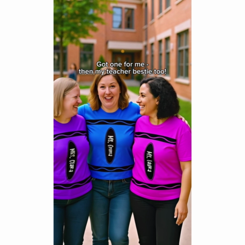 Crayon Theme Personalized Group Matching Shirt, Halloween Costume For Teachers